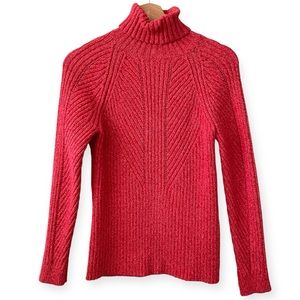 Sundance Ribbed Cotton Silk Blend Turtleneck Sweater